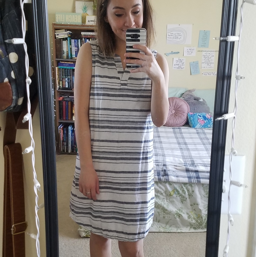 STRIPED SLEEVELESS DRESS - Picture 2 of 4